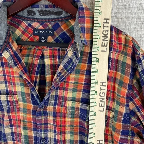 Lands End Mens Size M Long Sleeve Button Down Shirt 3202 - Picture 3 of 7